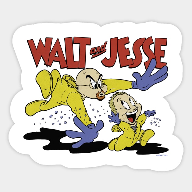 Walt and Jesse Sticker by Peter Katsanis Art